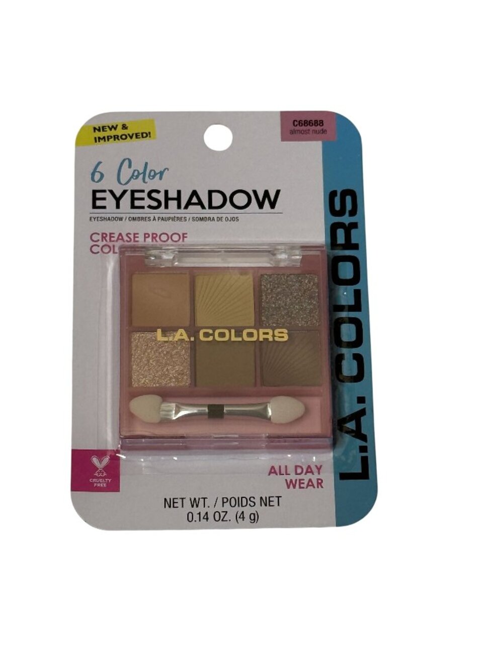 L.A. Colors Almost Nude Neutral 6 Color Eyeshadow Palette New